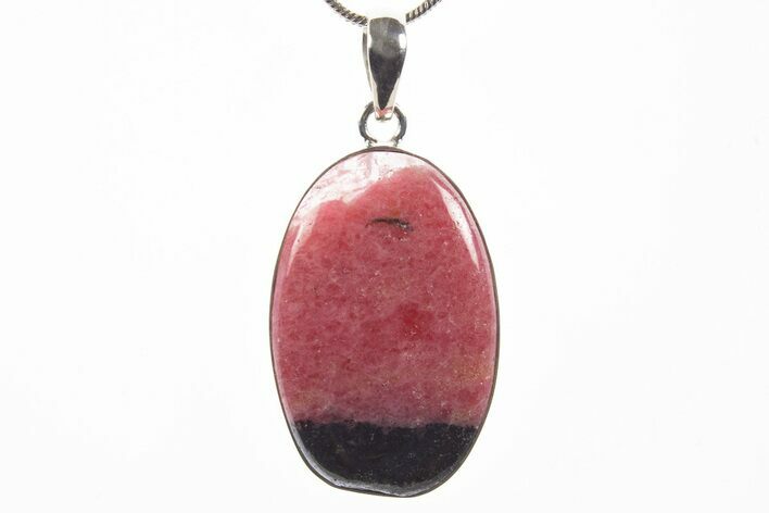 Polished Rhodonite Pendant (Necklace) - Sterling Silver #339850